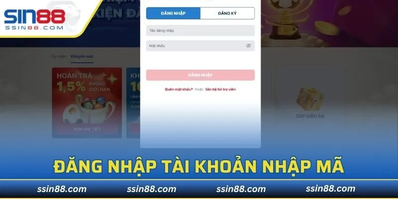 Đăng nhập tài khoản nhập mã săn thưởng dễ dàng